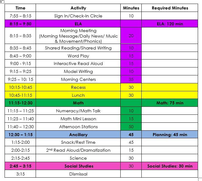 Schedule